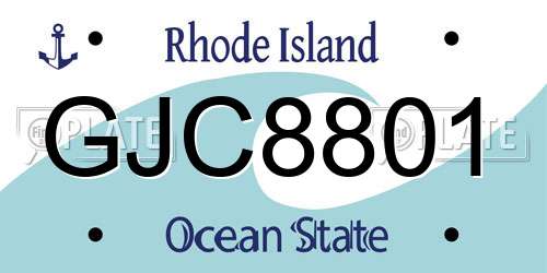 GJC8801 Rhode Island License Plate