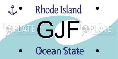 GJF Rhode Island License Plate