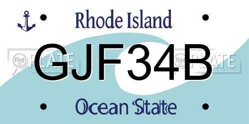 GJF34B Rhode Island License Plate