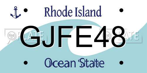 GJFE48 Rhode Island License Plate