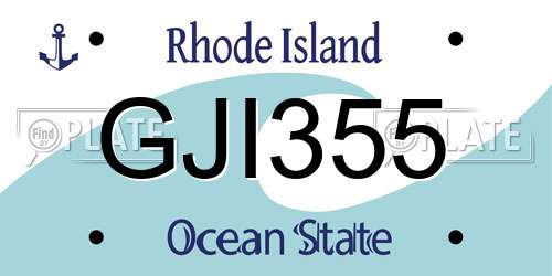 GJI355 Rhode Island License Plate