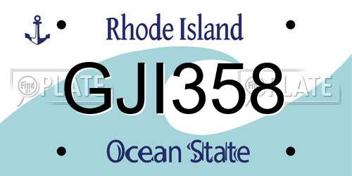 GJI358 Rhode Island License Plate