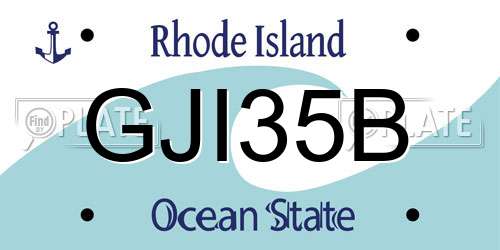 GJI35B Rhode Island License Plate
