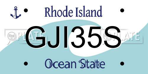 GJI35S Rhode Island License Plate