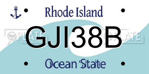 GJI38B Rhode Island License Plate