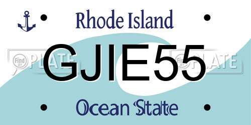 GJIE55 Rhode Island License Plate