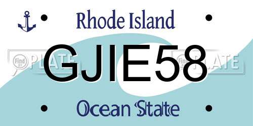 GJIE58 Rhode Island License Plate