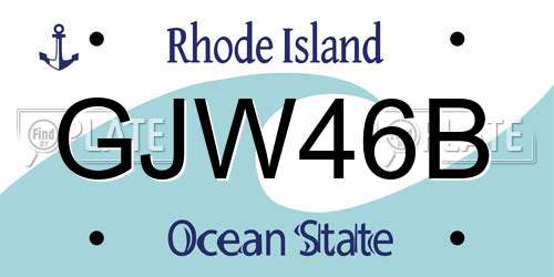 GJW46B Rhode Island License Plate