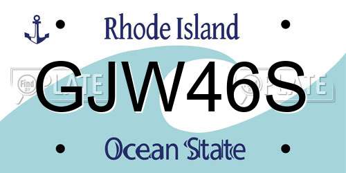 GJW46S Rhode Island License Plate