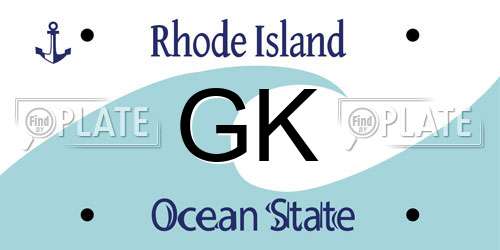 GK Rhode Island License Plate