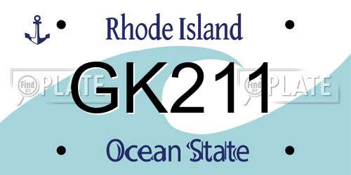 GK211 Rhode Island License Plate