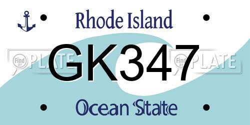 GK347 Rhode Island License Plate