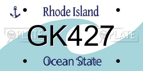 GK427 Rhode Island License Plate