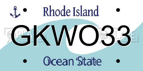 GKWO33 Rhode Island License Plate