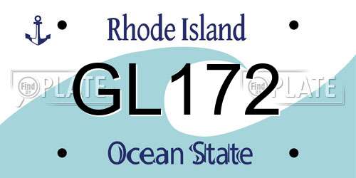 GL172 Rhode Island License Plate