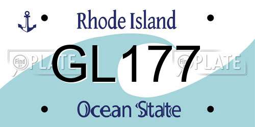GL177 Rhode Island License Plate