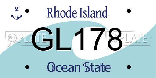 GL178 Rhode Island License Plate