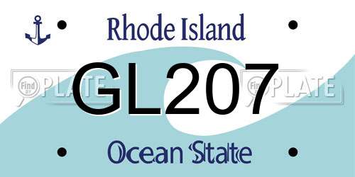 GL207 Rhode Island License Plate