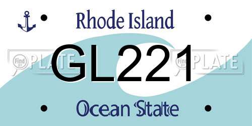 GL221 Rhode Island License Plate