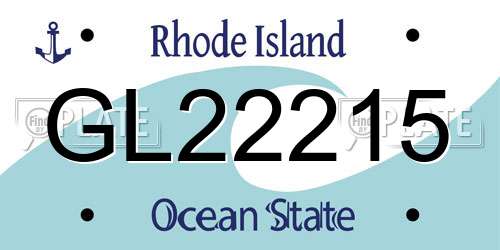 GL22215 Rhode Island License Plate