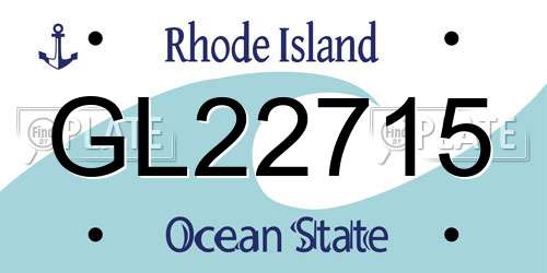 GL22715 Rhode Island License Plate
