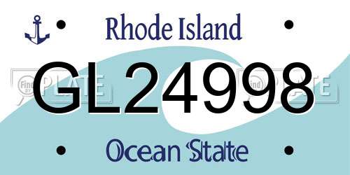 GL24998 Rhode Island License Plate