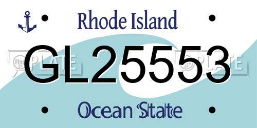 GL25553 Rhode Island License Plate