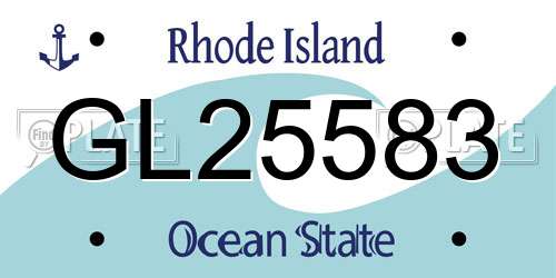 GL25583 Rhode Island License Plate