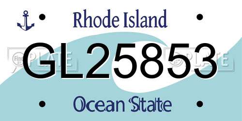 GL25853 Rhode Island License Plate