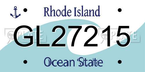 GL27215 Rhode Island License Plate