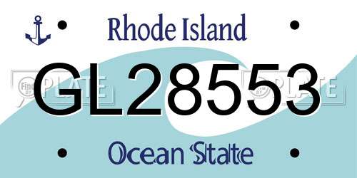 GL28553 Rhode Island License Plate