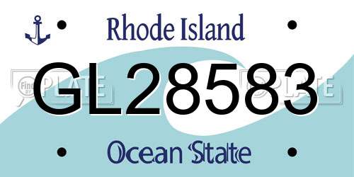 GL28583 Rhode Island License Plate