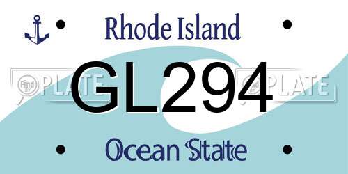 GL294 Rhode Island License Plate