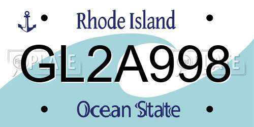 GL2A998 Rhode Island License Plate