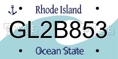 GL2B853 Rhode Island License Plate