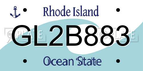 GL2B883 Rhode Island License Plate