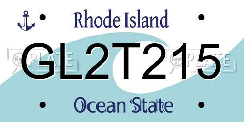 GL2T215 Rhode Island License Plate