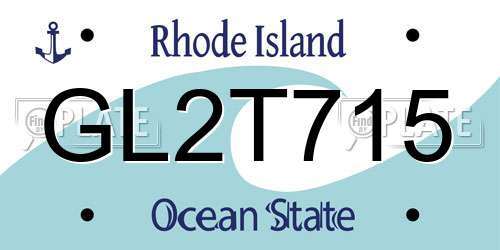 GL2T715 Rhode Island License Plate