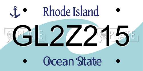GL2Z215 Rhode Island License Plate