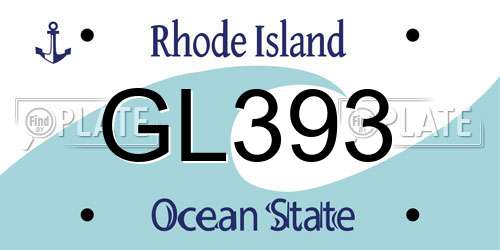 GL393 Rhode Island License Plate