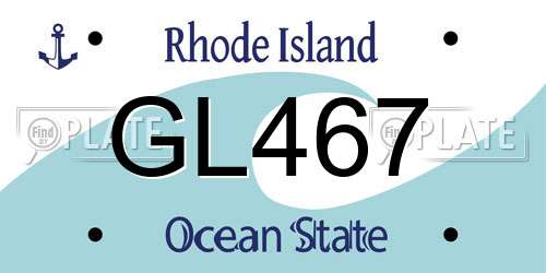 GL467 Rhode Island License Plate