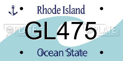 GL475 Rhode Island License Plate