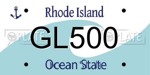 GL500 Rhode Island License Plate