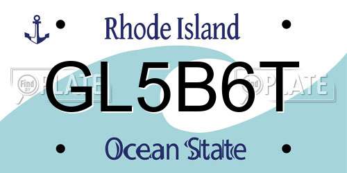 GL5B6T Rhode Island License Plate
