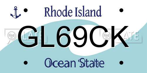 GL69CK Rhode Island License Plate