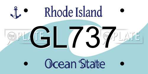 GL737 Rhode Island License Plate