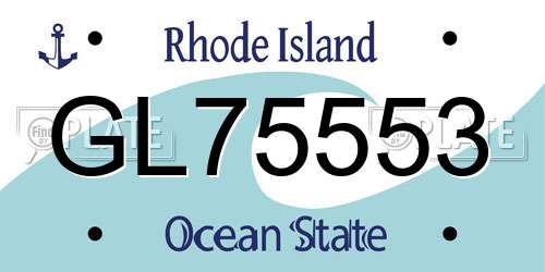 GL75553 Rhode Island License Plate