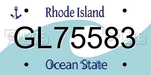 GL75583 Rhode Island License Plate