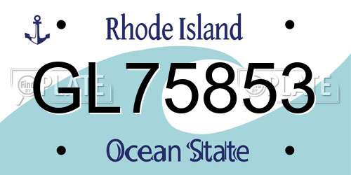 GL75853 Rhode Island License Plate