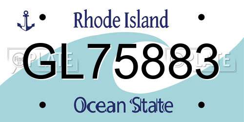 GL75883 Rhode Island License Plate